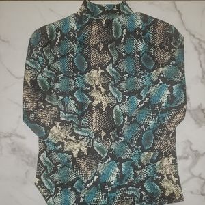 Blue and grey Snakeprint Bodysuit